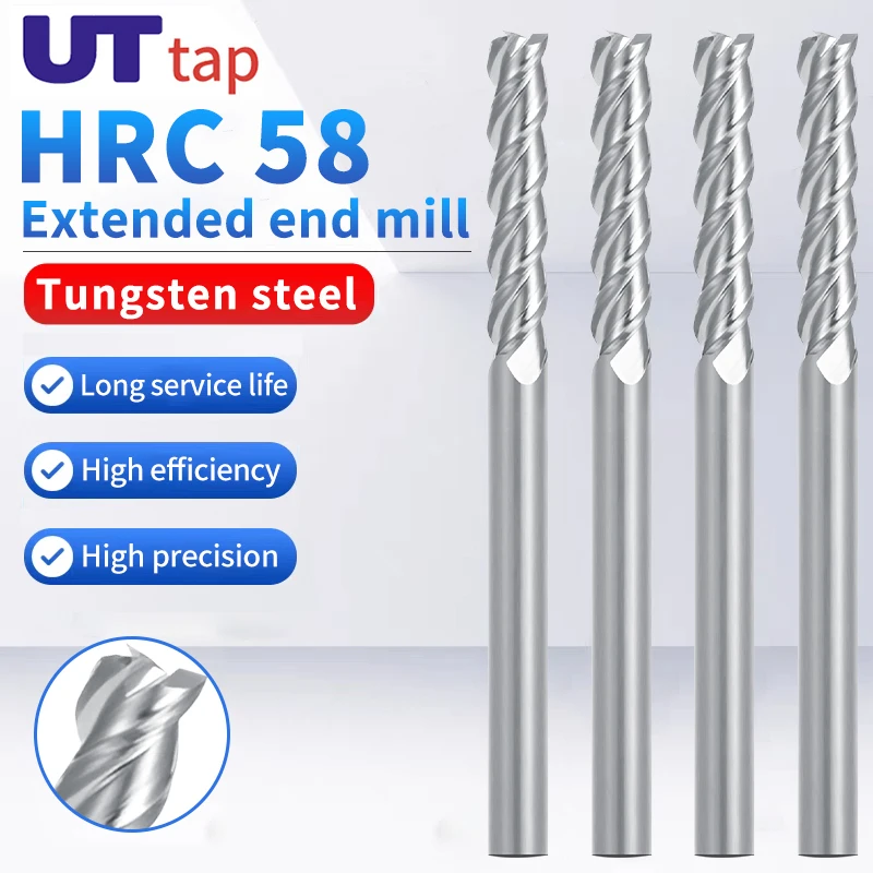 UT TAP 1~25mm Carbide Milling Cutter Lengthen 50/75/100 HRC58 For Aluminum Acrylic Copper Plastic Mood 2/3 Flute Tungsten Mill
UT TAP 1~25mm Carbide Milling Cutter Lengthen 50/75/100 HRC58 For Aluminum Acrylic Copper Plastic Mood 2/3 Flute Tungsten Mill