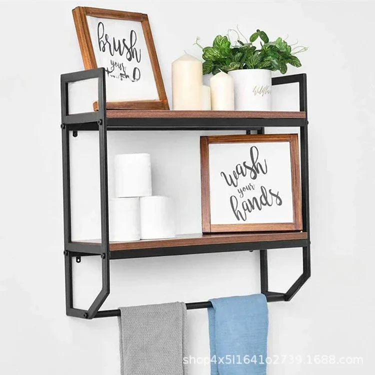 Bathroom wrought iron rack bedroom wooden bathroom storage rack home wall kitchen wall finishing rack
Bathroom wrought iron rack bedroom wooden bathroom storage rack home wall kitchen wall finishing rack