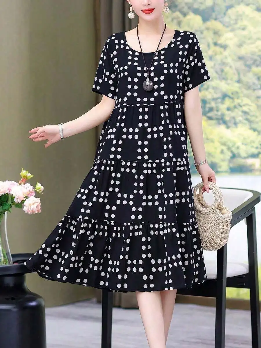 Casual Loose Polka Dot Midi Dress For Women Summer Vacation Elegant
Casual Loose Polka Dot Midi Dress For Women Summer Vacation Elegant