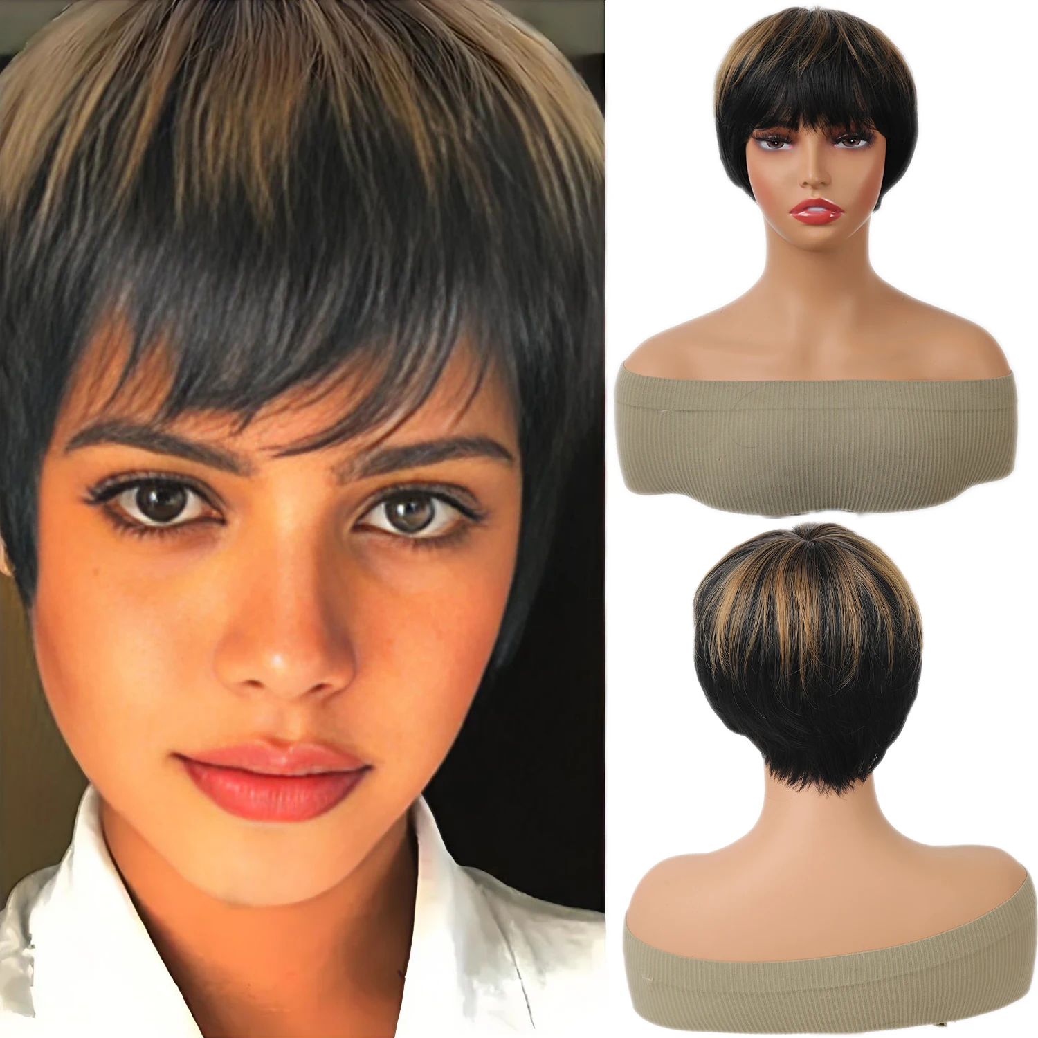 10 Inch Synthetic Hair Short Curly Mixed Color Wig For Women Layered Heat Resistant Wigs With Bangs For Daily Use Festival Ball
10 Inch Synthetic Hair Short Curly Mixed Color Wig For Women Layered Heat Resistant Wigs With Bangs For Daily Use Festival Ball