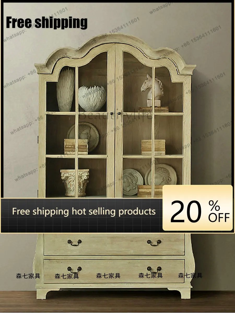 LD American Country Solid Wood Sideboard Vintage Storage Multi-layer Bookcase
LD American Country Solid Wood Sideboard Vintage Storage Multi-layer Bookcase