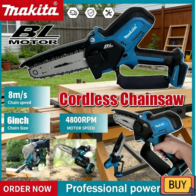 Makita 6inch Electric Saw Chain Saw Handheld Portable Wood Logging Chainsaw Garden Pruning Wood Power Tool
Makita 6inch Electric Saw Chain Saw Handheld Portable Wood Logging Chainsaw Garden Pruning Wood Power Tool