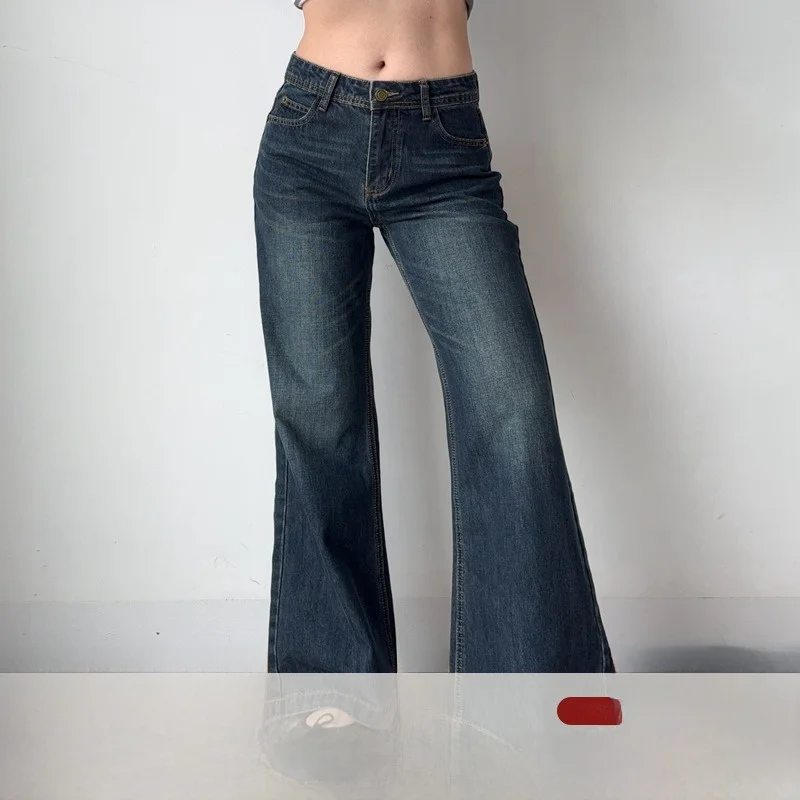 Go Girl Go Vintage Wash Loose Women's Deep Blue Bell Bottom Jeans Fashionable Casual Cotton Long Trousers Spring Season
Go Girl Go Vintage Wash Loose Women's Deep Blue Bell Bottom Jeans Fashionable Casual Cotton Long Trousers Spring Season
