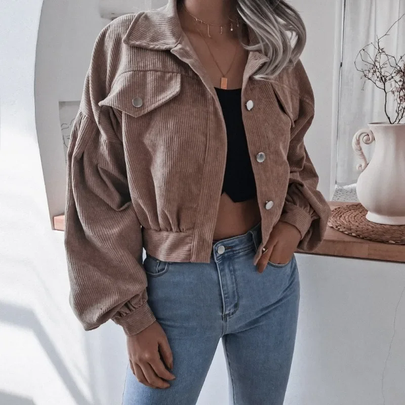 Women's New Fashion Simple Lantern Long Sleeved Corduroy Casual Short Jacket Single Breasted Women's Coat Commuter Shirt
Women's New Fashion Simple Lantern Long Sleeved Corduroy Casual Short Jacket Single Breasted Women's Coat Commuter Shirt
