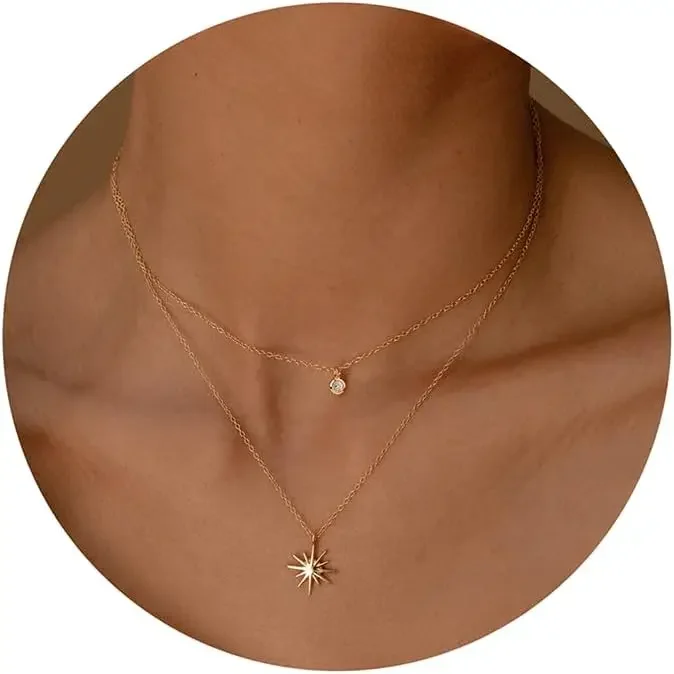 Fashion Silver Zircon Round Necklaces Gold Star Pendant Necklace for Women Valentine's Day Party Jewelry Gift
Fashion Silver Zircon Round Necklaces Gold Star Pendant Necklace for Women Valentine's Day Party Jewelry Gift