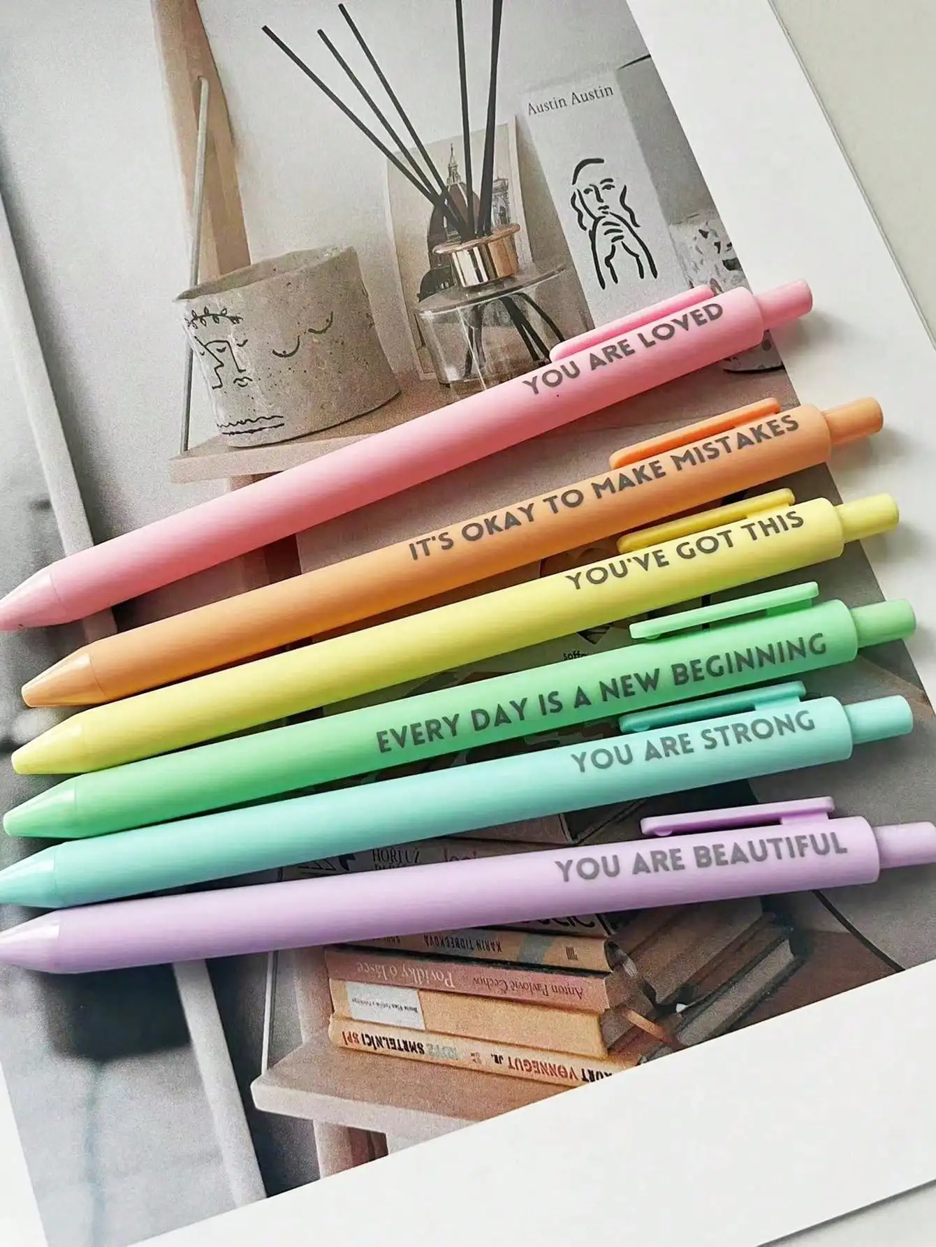 Pastel Motivational Pen Set – Retractable, Black Ink, Colorful for Journaling & School
Pastel Motivational Pen Set – Retractable, Black Ink, Colorful for Journaling & School