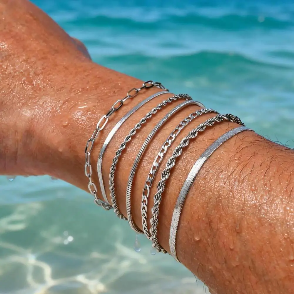 Men's Thin Chain Bracelets,Stainless Steel Silver Color Adjustable Metal Wristband,Classic Hip Hop Trendy Chain Gift
Men's Thin Chain Bracelets,Stainless Steel Silver Color Adjustable Metal Wristband,Classic Hip Hop Trendy Chain Gift