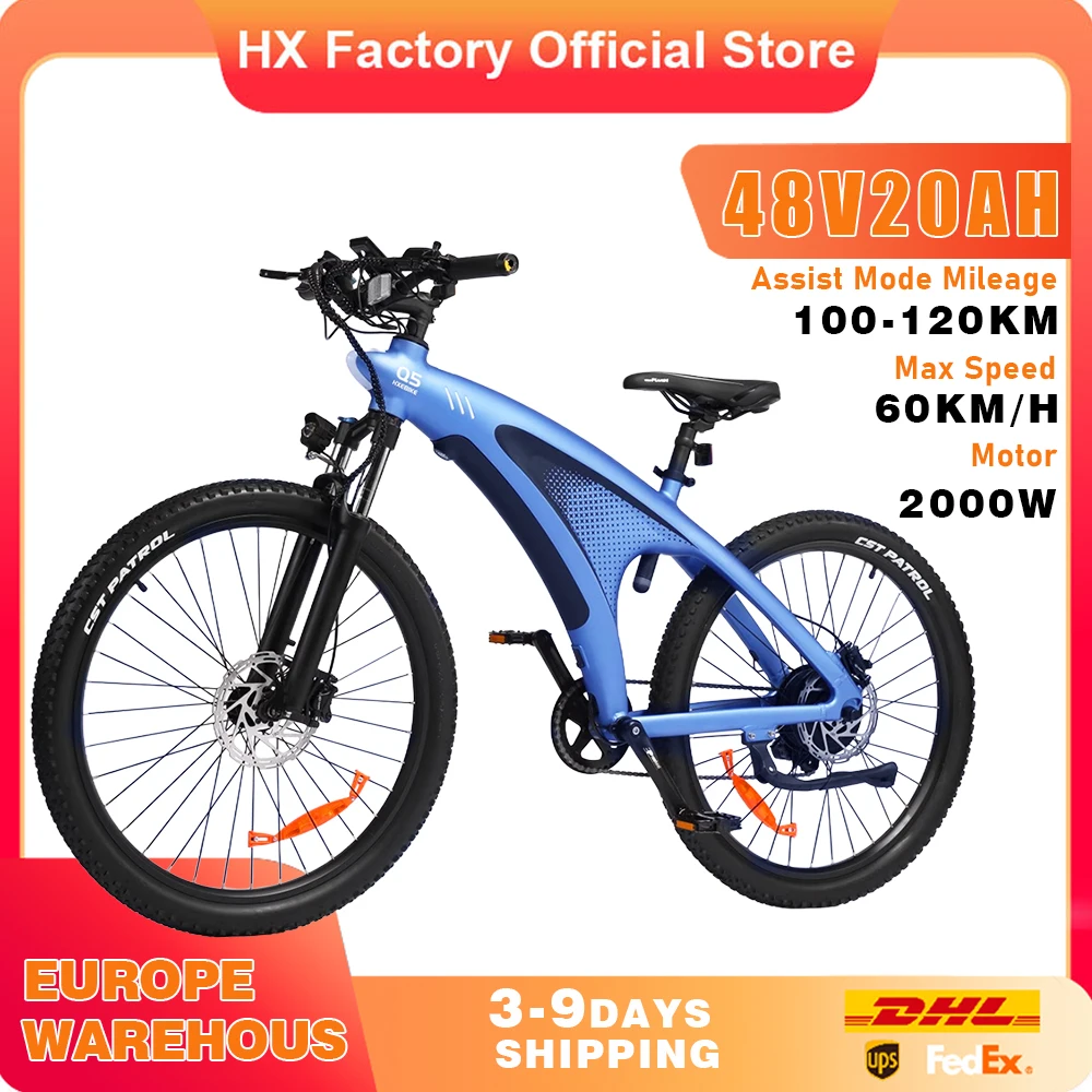 HX Q5 e bikes 2000W electric bicycles 2000W 48V 20A adults electric Bike 27.5Inch Electric Bicycle City E Bikes Mountain e bike
HX Q5 e bikes 2000W electric bicycles 2000W 48V 20A adults electric Bike 27.5Inch Electric Bicycle City E Bikes Mountain e bike