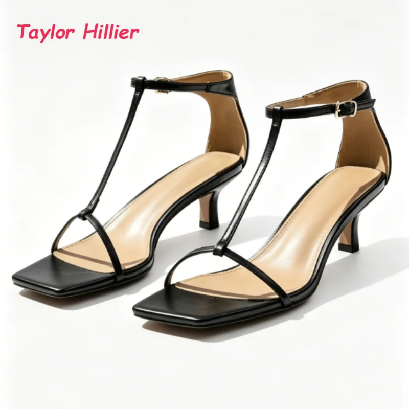 T-Strap Ankle Buckle Kitten Heel Sandals Women Fashion Square Toe Runway Shoes Summer Evening Party Wedding Daily Dress Sandals
T-Strap Ankle Buckle Kitten Heel Sandals Women Fashion Square Toe Runway Shoes Summer Evening Party Wedding Daily Dress Sandals