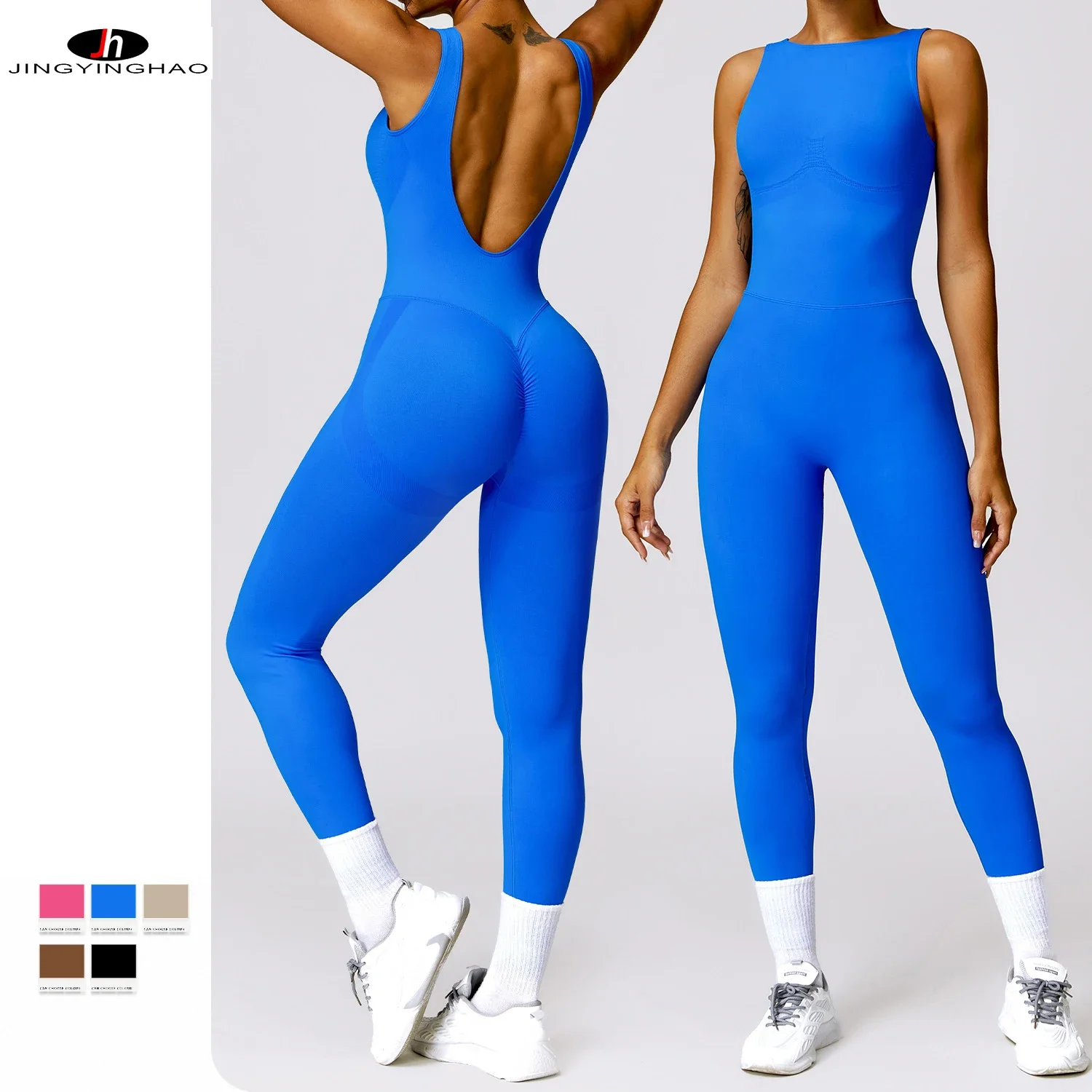 Sexy Backless Seamless Gym Scrunch Bodycon Jumpsuit Women Monkeys One Piece Yoga Suit Sport Outfit Female Fitness Overalls Black
Sexy Backless Seamless Gym Scrunch Bodycon Jumpsuit Women Monkeys One Piece Yoga Suit Sport Outfit Female Fitness Overalls Black