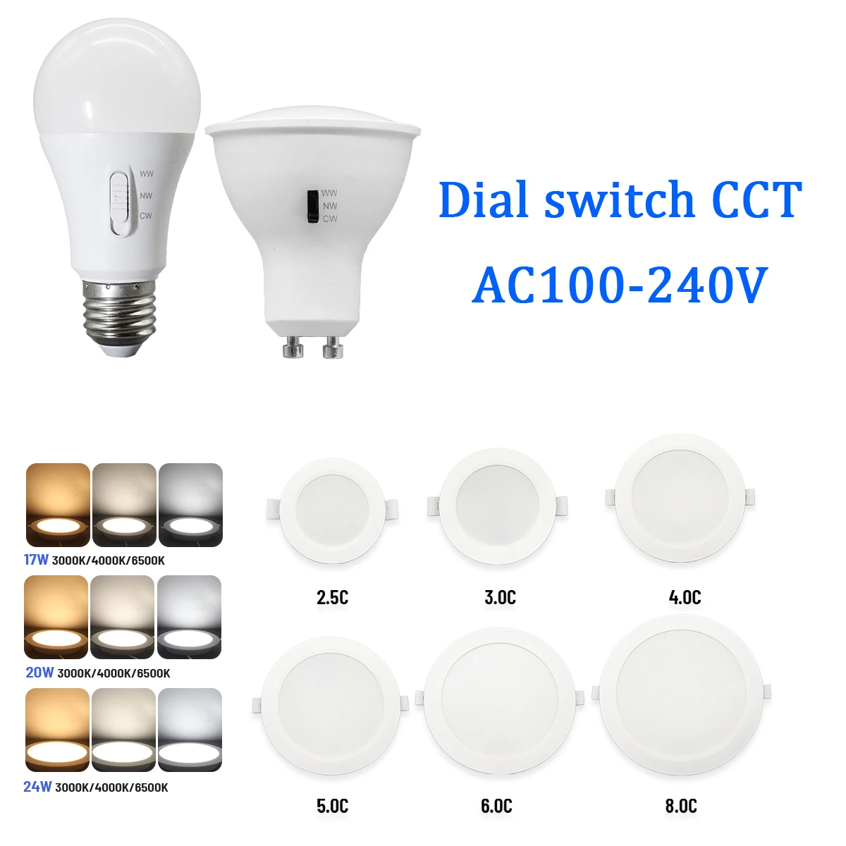 Светодиодный точечный светильник с поворотным переключателем цветовой температуры (CCT), 6W, 9W, 10W, 14W, 17W, 20W, 24W, 3 режима изменения цвета, для дома, прихожей, декора
Светодиодный точечный светильник с поворотным переключателем цветовой температуры (CCT), 6W, 9W, 10W, 14W, 17W, 20W, 24W, 3 режима изменения цвета, для дома, прихожей, декора