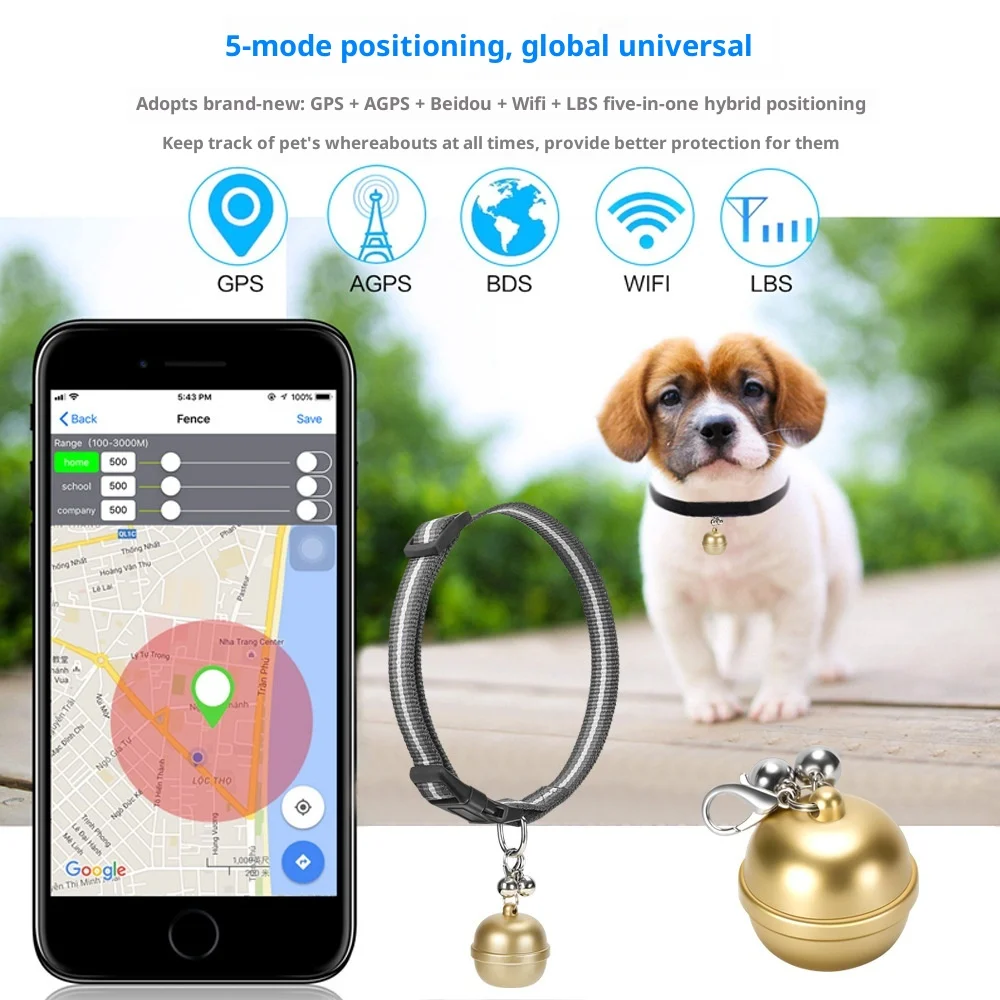 STLFFactory Direct Supply IP67 GPS Bell Locator Pendant Pet Smart Waterproof Tracker Collar 20+ Hours Battery Life for Dogs Pet
STLFFactory Direct Supply IP67 GPS Bell Locator Pendant Pet Smart Waterproof Tracker Collar 20+ Hours Battery Life for Dogs Pet