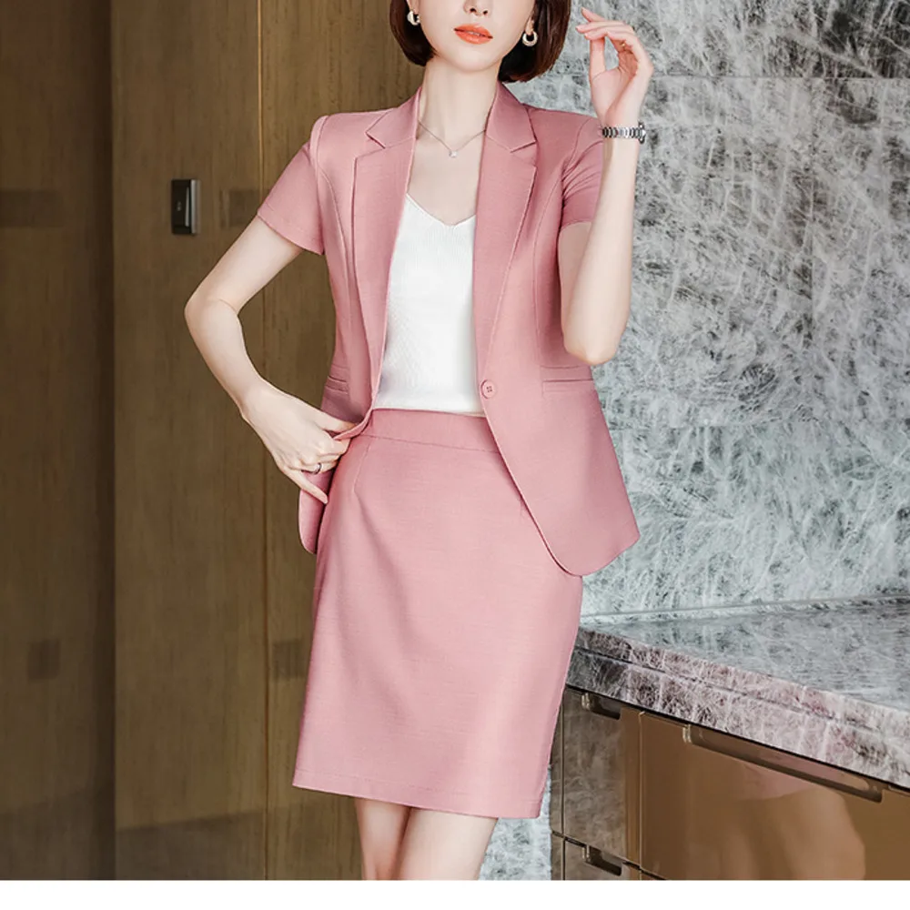 Fashion Pink Blazer Women 2 Pieces SetsBusiness Suits Skirt And Jacket Sets Ladies Work Wear Office Female Uniform Style Clothes
Fashion Pink Blazer Women 2 Pieces SetsBusiness Suits Skirt And Jacket Sets Ladies Work Wear Office Female Uniform Style Clothes