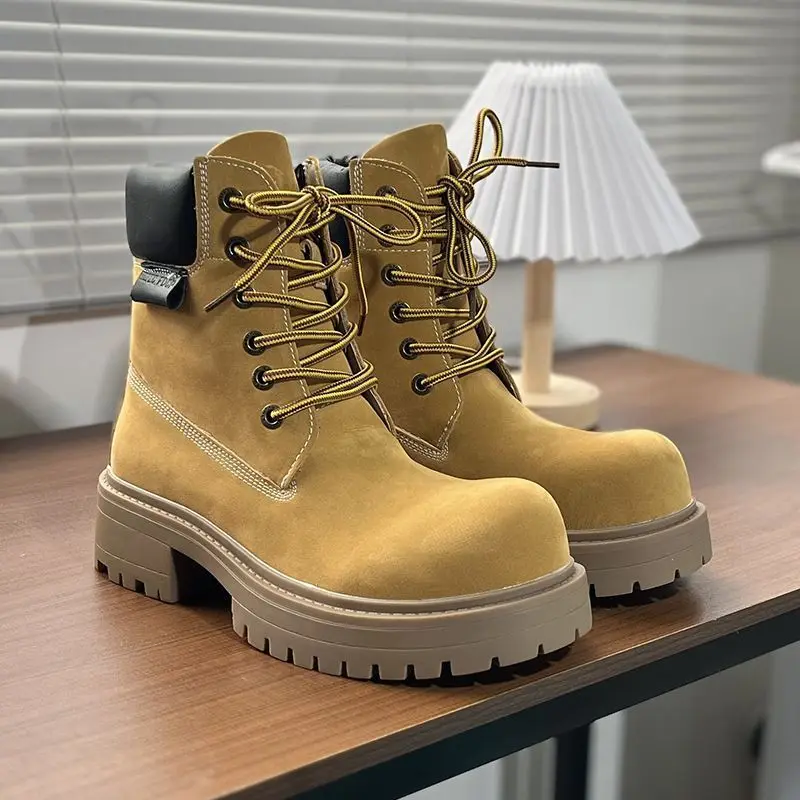 2026 New Men's Breathable High-top Work Boots, High-quality Men's Increased Non-slip Lace-up Casual Shoes, Men's Shoes
2026 New Men's Breathable High-top Work Boots, High-quality Men's Increased Non-slip Lace-up Casual Shoes, Men's Shoes