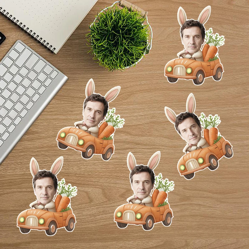 25/50pcs Custom Portrait Face Rabbit Carrot Car Style Stickers Adult and Kids Birthday Party Fun Car Self-adhesive Ornaments
25/50pcs Custom Portrait Face Rabbit Carrot Car Style Stickers Adult and Kids Birthday Party Fun Car Self-adhesive Ornaments