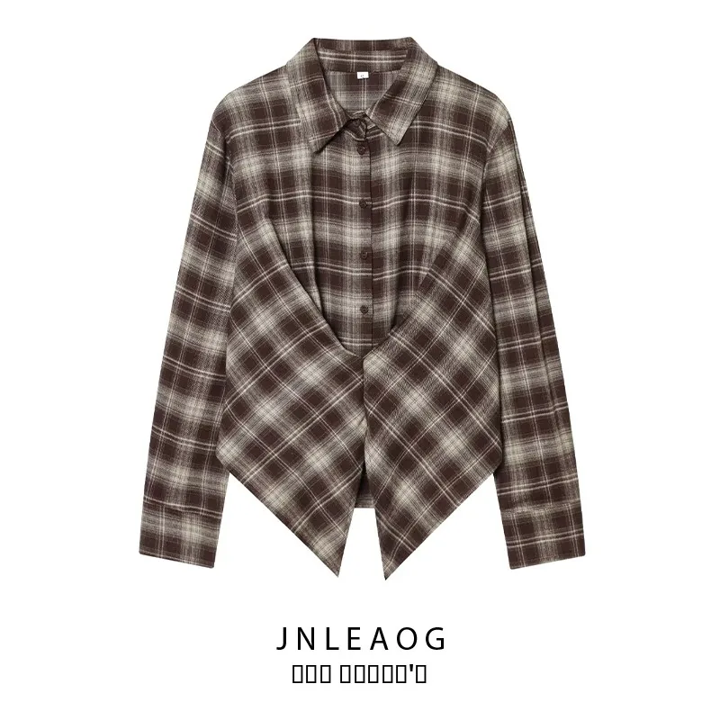 JNLEAOG Autumn New Fashion Plaid Long Sleeve Casual Side Split Hem Shirt Women's Loose Fit Polyester Shirt Regular Thickness
JNLEAOG Autumn New Fashion Plaid Long Sleeve Casual Side Split Hem Shirt Women's Loose Fit Polyester Shirt Regular Thickness