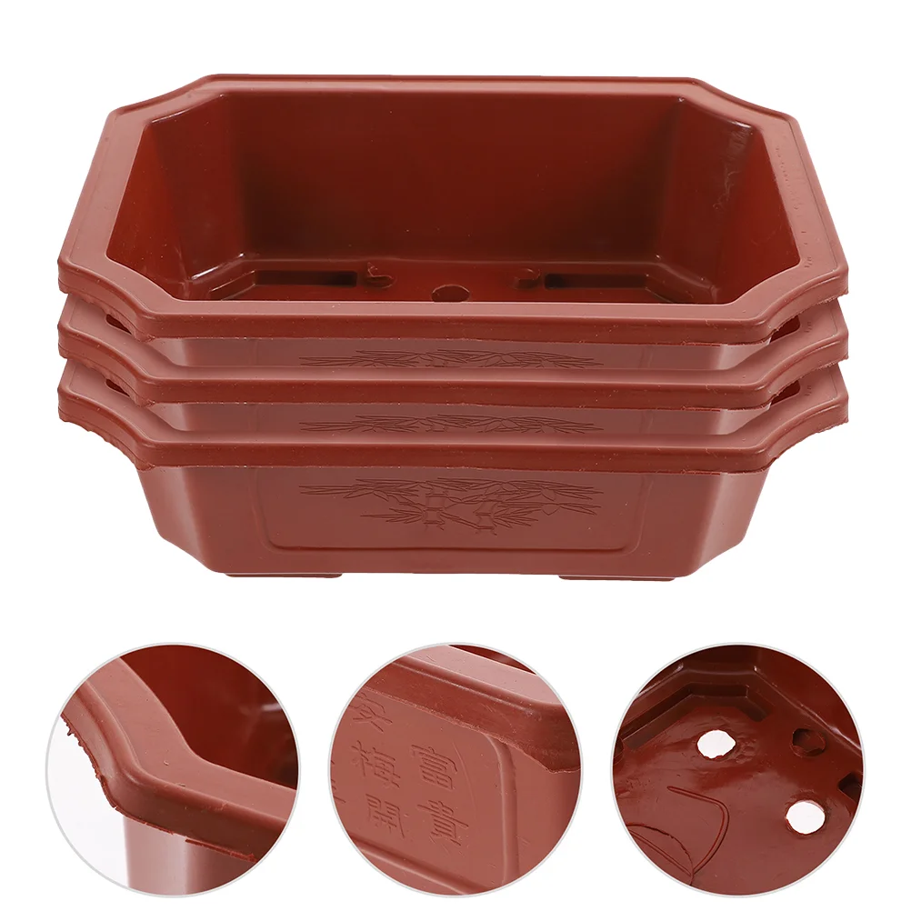 6 Pcs Rectangular Flower Pot Flowerpot Bonsai Plants Pots Indoor Tree Houseplant Plastic Holder
6 Pcs Rectangular Flower Pot Flowerpot Bonsai Plants Pots Indoor Tree Houseplant Plastic Holder