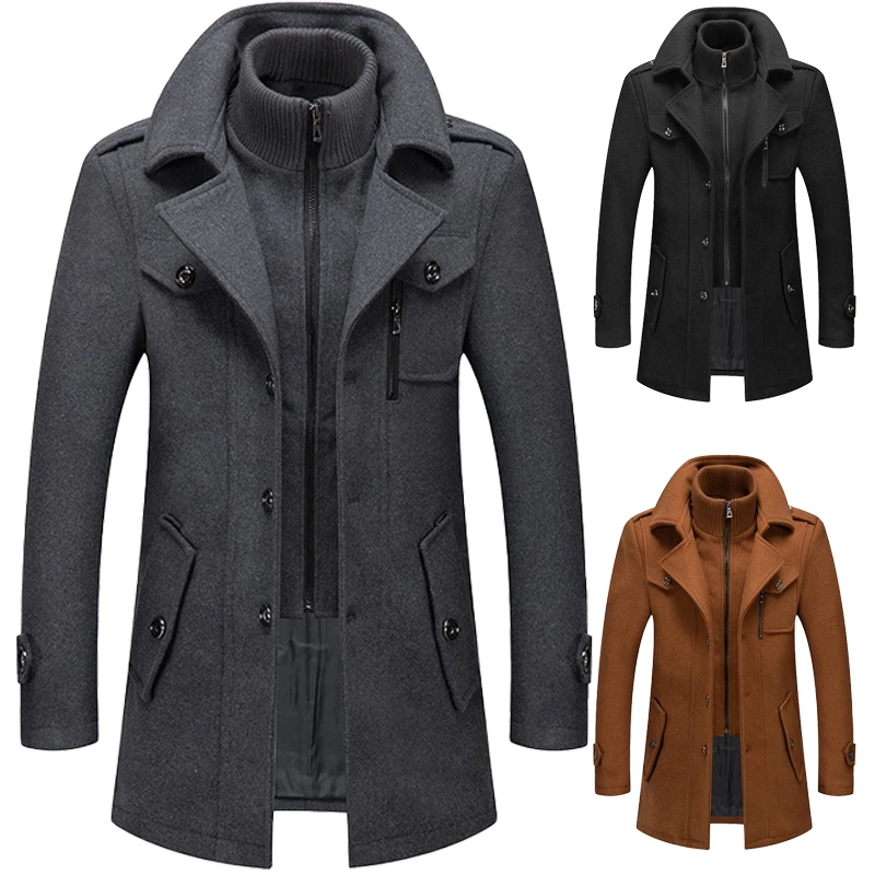 Men's fashion warm autumn and winter long thick jacket Men's woolen trench coat Men's double neck zipper coat Wool jacket
Men's fashion warm autumn and winter long thick jacket Men's woolen trench coat Men's double neck zipper coat Wool jacket
