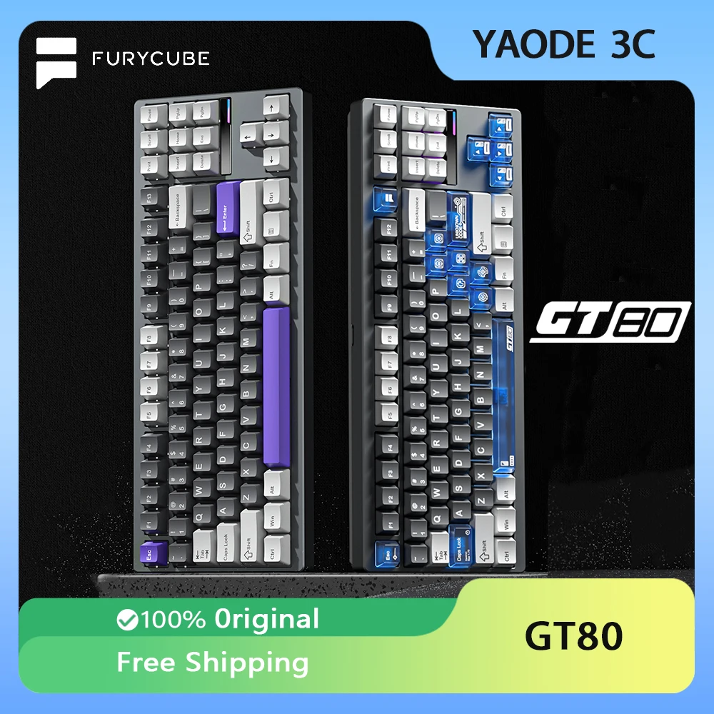 Furycube GT80 Mechanical Keyboards Aluminum Alloy Tri Mode Wireless Bluetooth RGB Customized Waterproof Gaming Keyboard
Furycube GT80 Mechanical Keyboards Aluminum Alloy Tri Mode Wireless Bluetooth RGB Customized Waterproof Gaming Keyboard