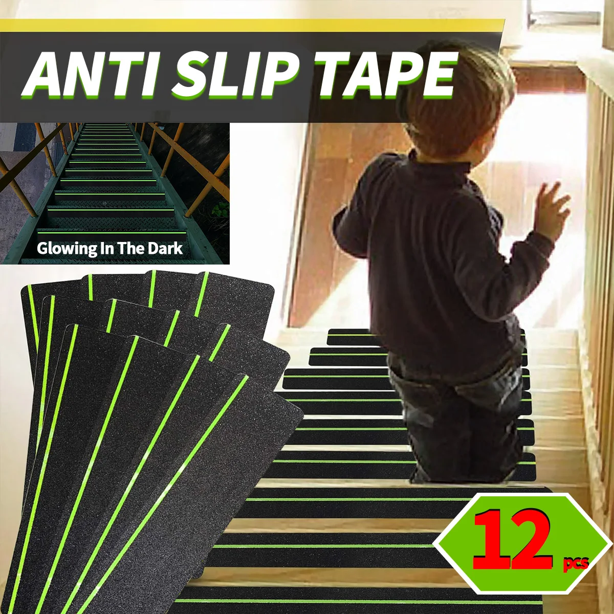 Противоскользящая тяговая лента, светящаяся в темно-зеленую полоску, фрикционный абразивный клей для ступеней протектора лестницы в помещении и на открытом воздухе
Противоскользящая тяговая лента, светящаяся в темно-зеленую полоску, фрикционный абразивный клей для ступеней протектора лестницы в помещении и на открытом воздухе