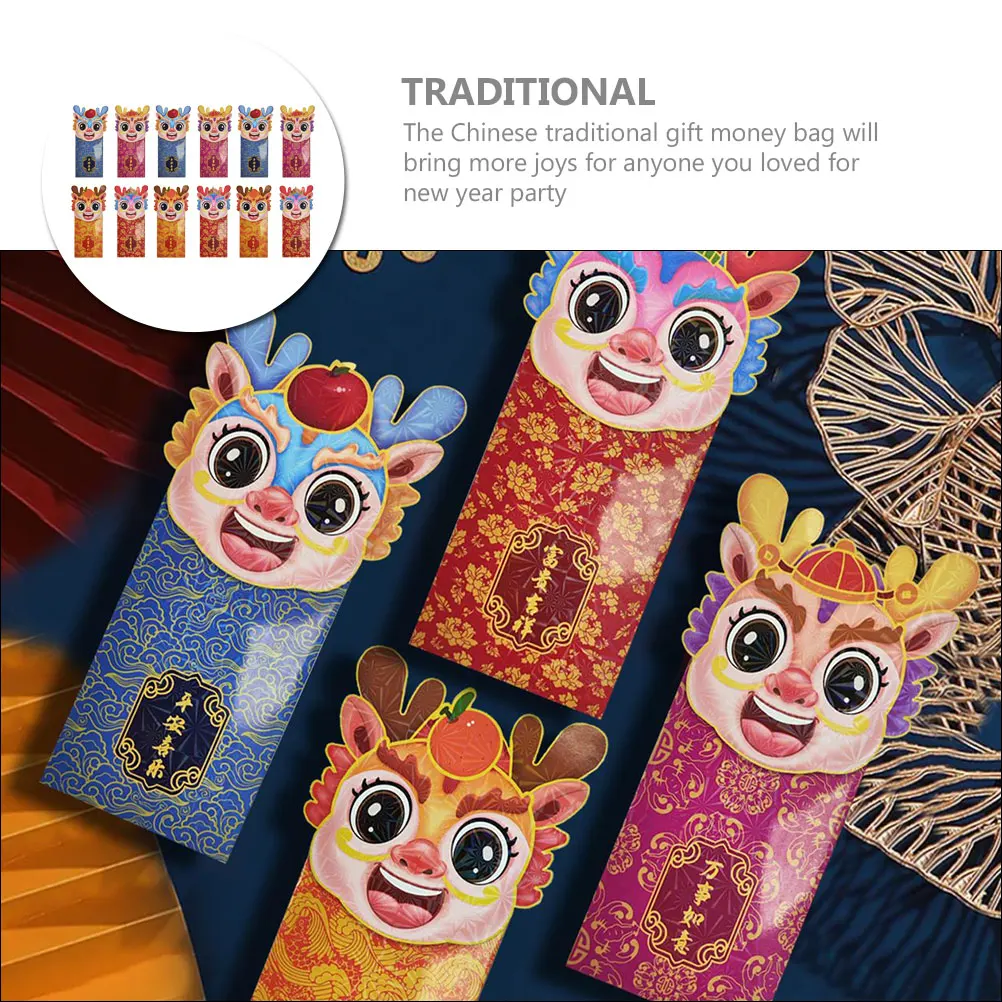 12 Pcs Year of The Dragon Red Envelope Packet Chinese New Envelopes Lucky Money Bag
12 Pcs Year of The Dragon Red Envelope Packet Chinese New Envelopes Lucky Money Bag