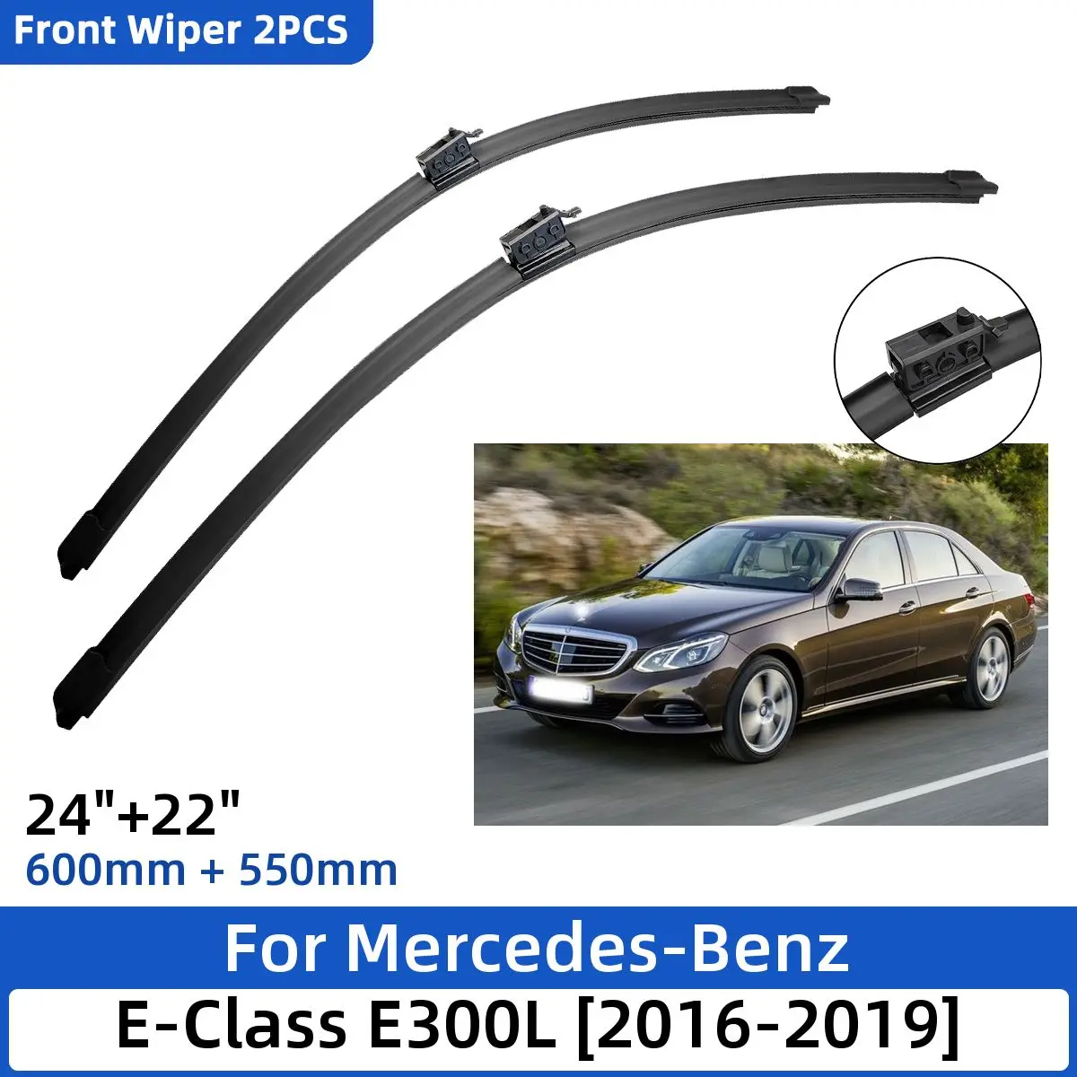 2PCS For Mercedes-Benz E-Class E300L 2016-2019 24"+22" Front Wiper Blades Windshield Windscreen Window Cutter 2017 2018 2019
2PCS For Mercedes-Benz E-Class E300L 2016-2019 24"+22" Front Wiper Blades Windshield Windscreen Window Cutter 2017 2018 2019