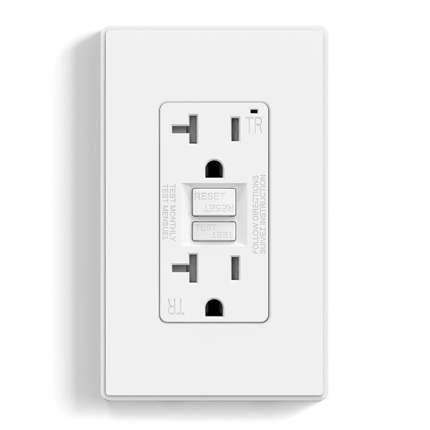 20A GFCI Outlet, Self-Test, Tamper Resistant, with Wall Plate, UL Listed, Matte White, 1 Pack
20A GFCI Outlet, Self-Test, Tamper Resistant, with Wall Plate, UL Listed, Matte White, 1 Pack
