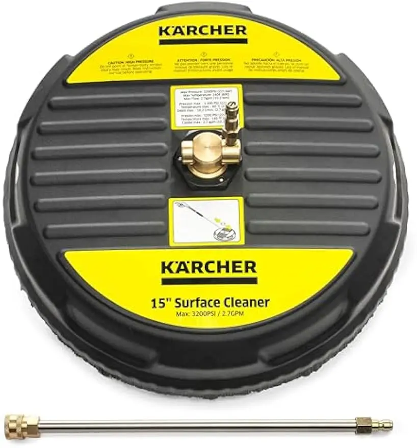15" Pressure Washer Surface Cleaner with Quick Connect, 2600-3200 PSI for Driveways, Patios, Decks
15" Pressure Washer Surface Cleaner with Quick Connect, 2600-3200 PSI for Driveways, Patios, Decks
