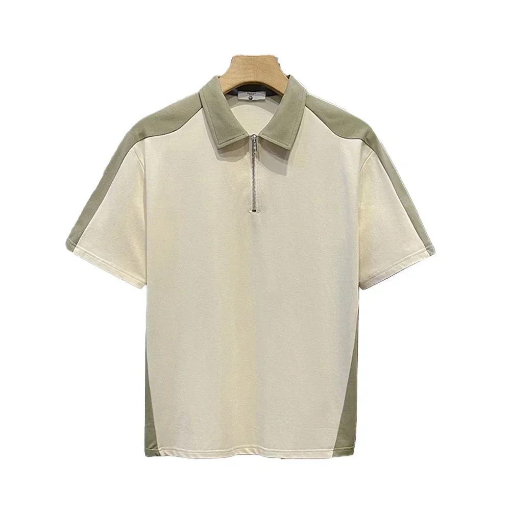 Casual Outings Men Zip Collar T-shirt Korean Style T-shirt Korean Style Lapel Neckline Design Vacation Suitable Top
Casual Outings Men Zip Collar T-shirt Korean Style T-shirt Korean Style Lapel Neckline Design Vacation Suitable Top