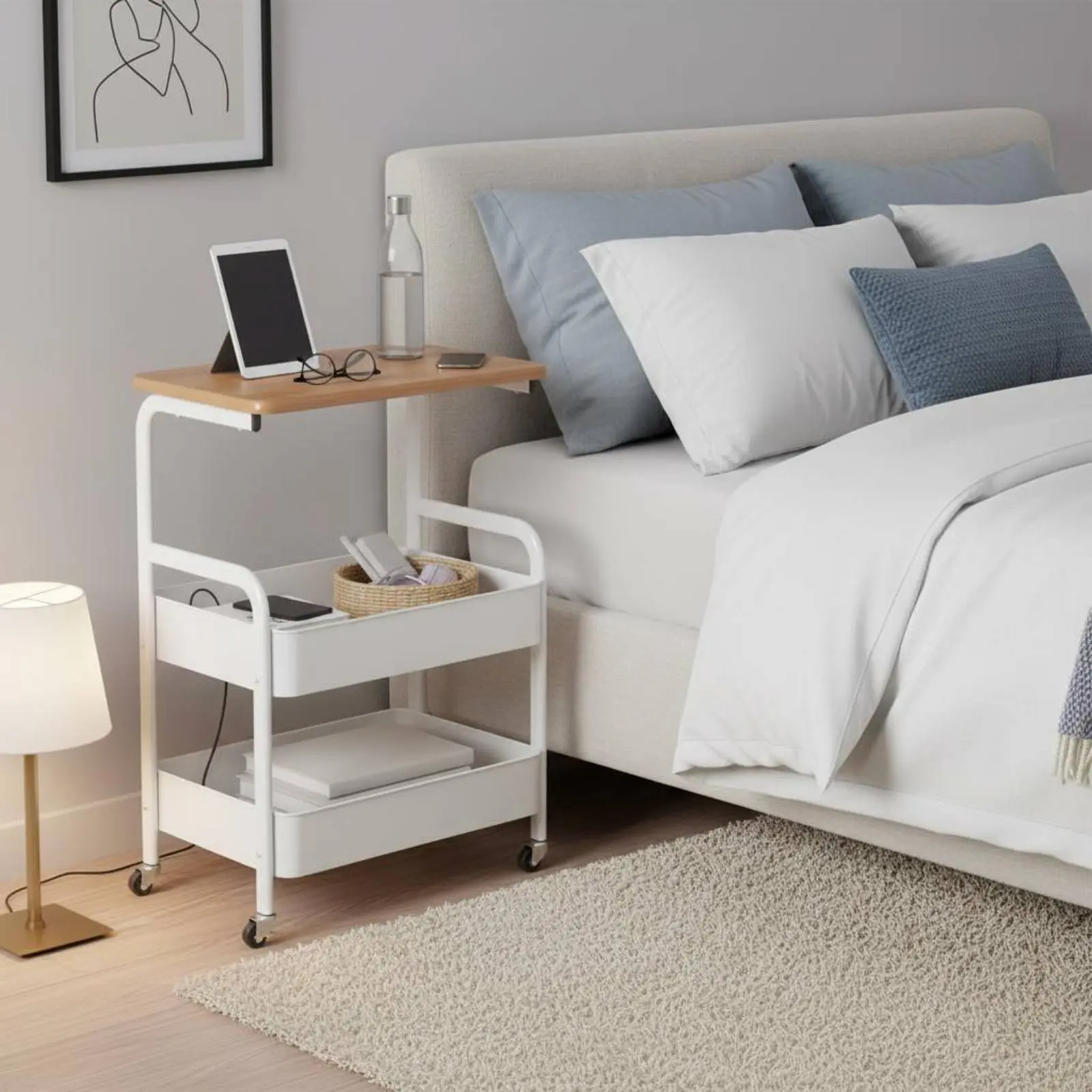 2-Tier Storage Trolley Strong Load-Bearing Sofa Side Table Cart Bedside Rolling Cart Sturdy Construction for Living Room, Office
2-Tier Storage Trolley Strong Load-Bearing Sofa Side Table Cart Bedside Rolling Cart Sturdy Construction for Living Room, Office