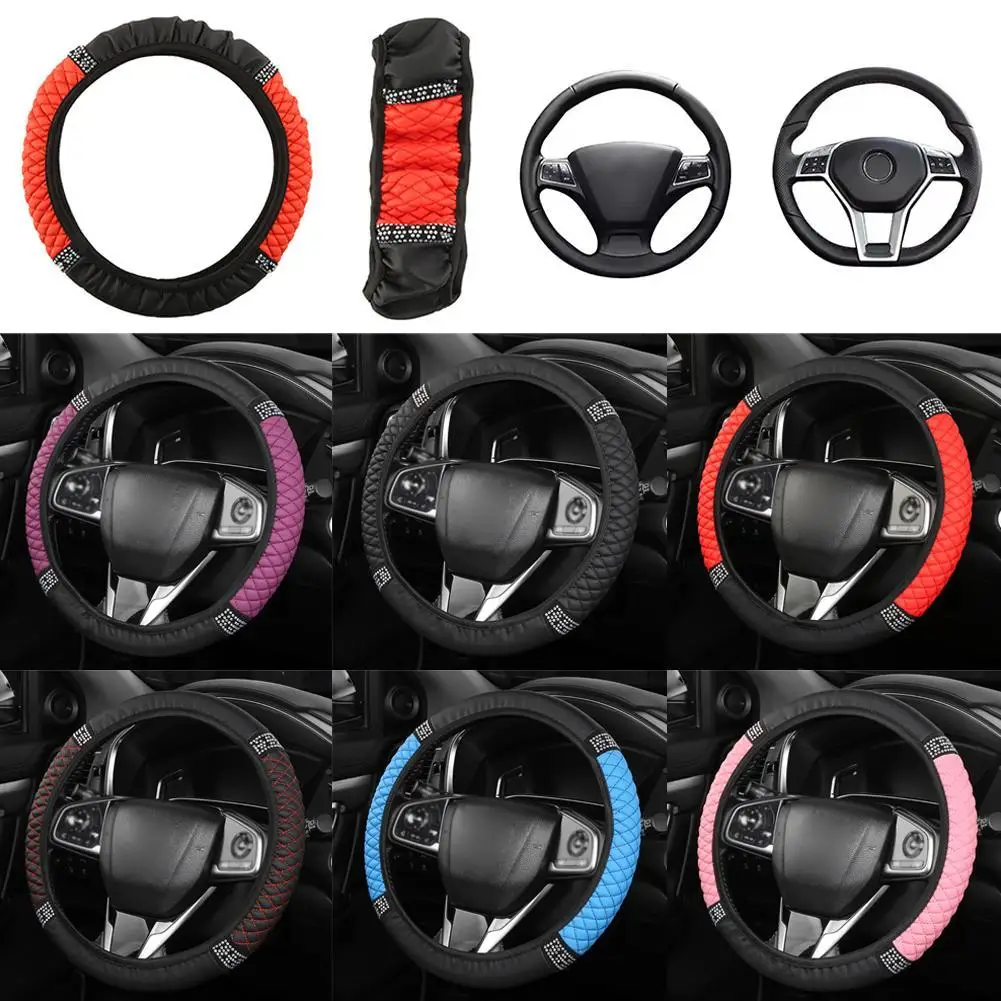 37-38cm Four Seasons Universal Car Steering Wheel Cover Diamond-Studded Elastic Steering Wheel Cover Color Steering Wheel Cover
37-38cm Four Seasons Universal Car Steering Wheel Cover Diamond-Studded Elastic Steering Wheel Cover Color Steering Wheel Cover