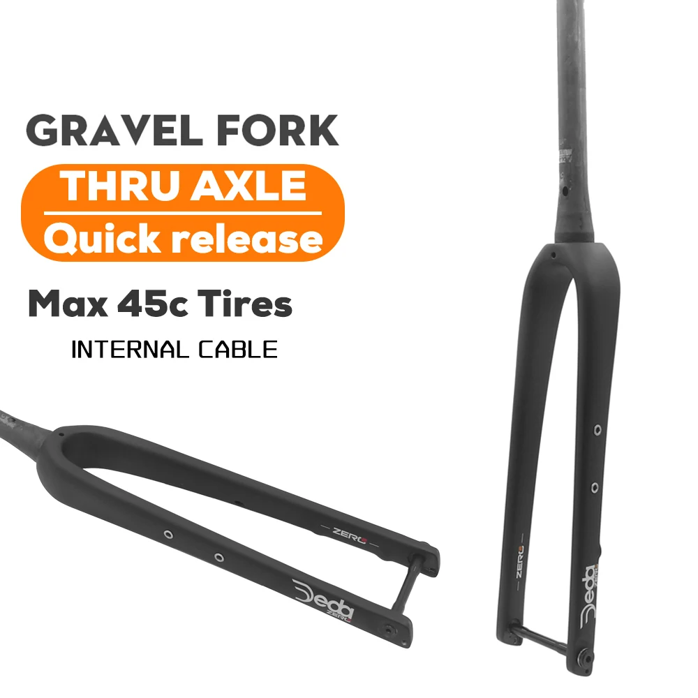 DEDA Gravel Bicycle Carbon Fiber Full Internal Wiring Straight/Tapered Tube Front Fork Matte 700C x 45C Thru Axle 12x100mm or QR
DEDA Gravel Bicycle Carbon Fiber Full Internal Wiring Straight/Tapered Tube Front Fork Matte 700C x 45C Thru Axle 12x100mm or QR