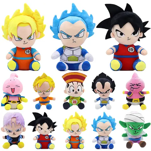 20cm Japan Anime Plush Toys Super Saiyan Goku Vegeta Picollo Trunks Gohan Cartoon Figure Stuffed Dolls Child Gifts