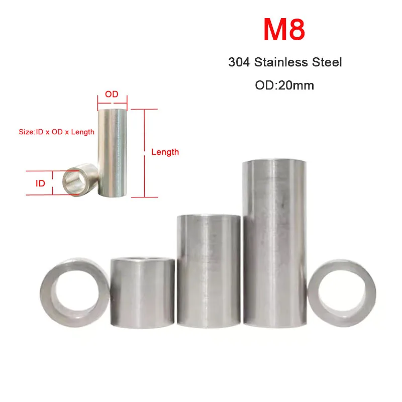 M8 Steel Inner Guide Sleeve Lengthen Shaft Bushing Screw Spacer Bush Sleeve 304 Stainless Steel No Thread Bushing ID 8mm OD 20mm
M8 Steel Inner Guide Sleeve Lengthen Shaft Bushing Screw Spacer Bush Sleeve 304 Stainless Steel No Thread Bushing ID 8mm OD 20mm