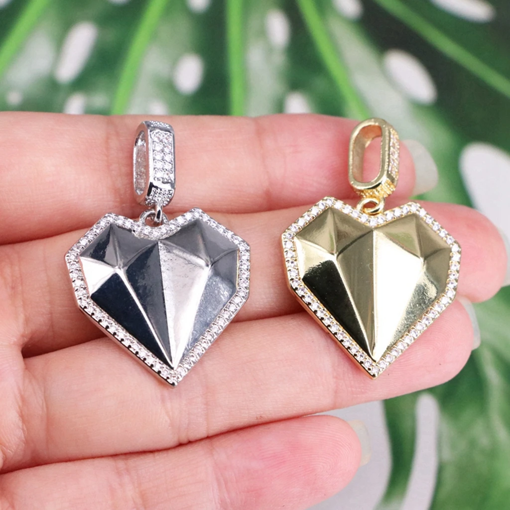 2pcs-25mm New Brass Charms Gold /Silver Color Heart Micro Pave Clear Cubic Zirconia Pendant DIY Necklace For Women Jewelry Gifts
2pcs-25mm New Brass Charms Gold /Silver Color Heart Micro Pave Clear Cubic Zirconia Pendant DIY Necklace For Women Jewelry Gifts