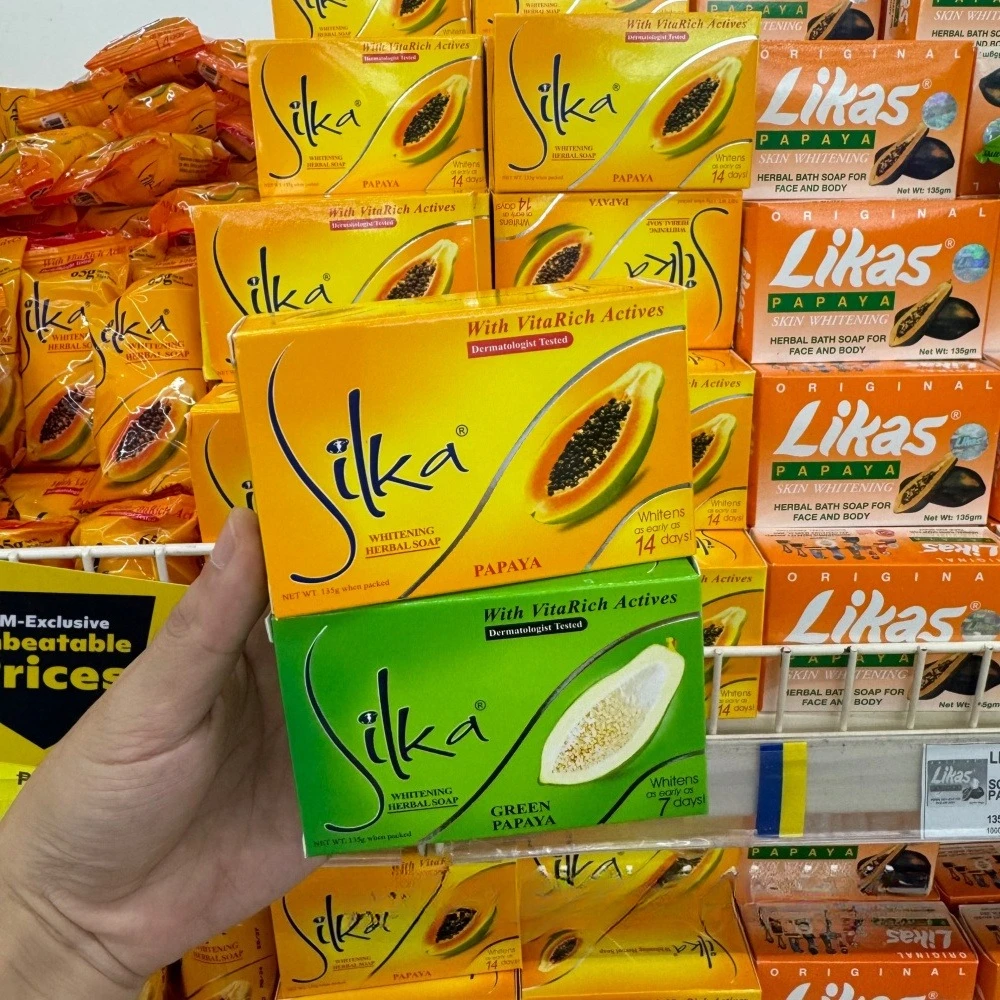 SILKA Papaya Kojic Acid Soap, Skin Whitening & Brightening Herbal Soap, Philippines
SILKA Papaya Kojic Acid Soap, Skin Whitening & Brightening Herbal Soap, Philippines