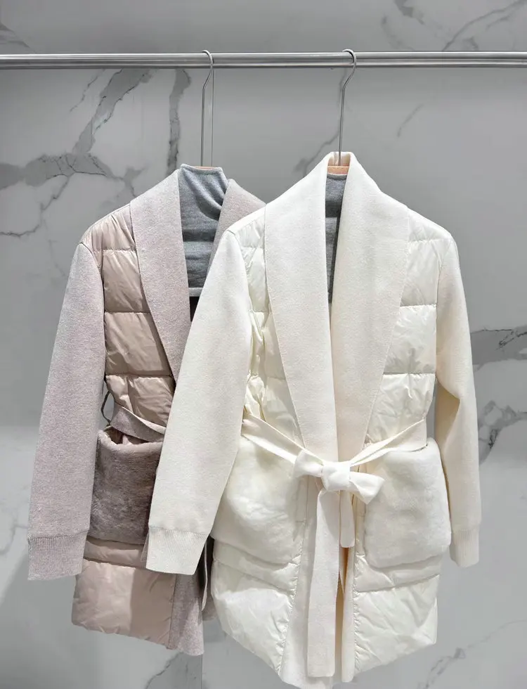 Women Down Jacket Autumn Winter Turn-down Collar Long Sleeve Elegant Warm Female Coat with Belt
Women Down Jacket Autumn Winter Turn-down Collar Long Sleeve Elegant Warm Female Coat with Belt