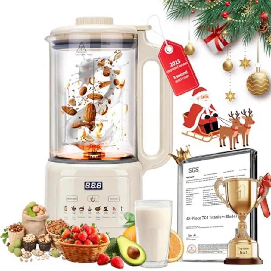 5.0 New Upgraded Nut Milk Maker Machine 10 in 1 with TC4 Titanium Blade German High-Efficiency Brushless Motor Homemade Almond
5.0 New Upgraded Nut Milk Maker Machine 10 in 1 with TC4 Titanium Blade German High-Efficiency Brushless Motor Homemade Almond