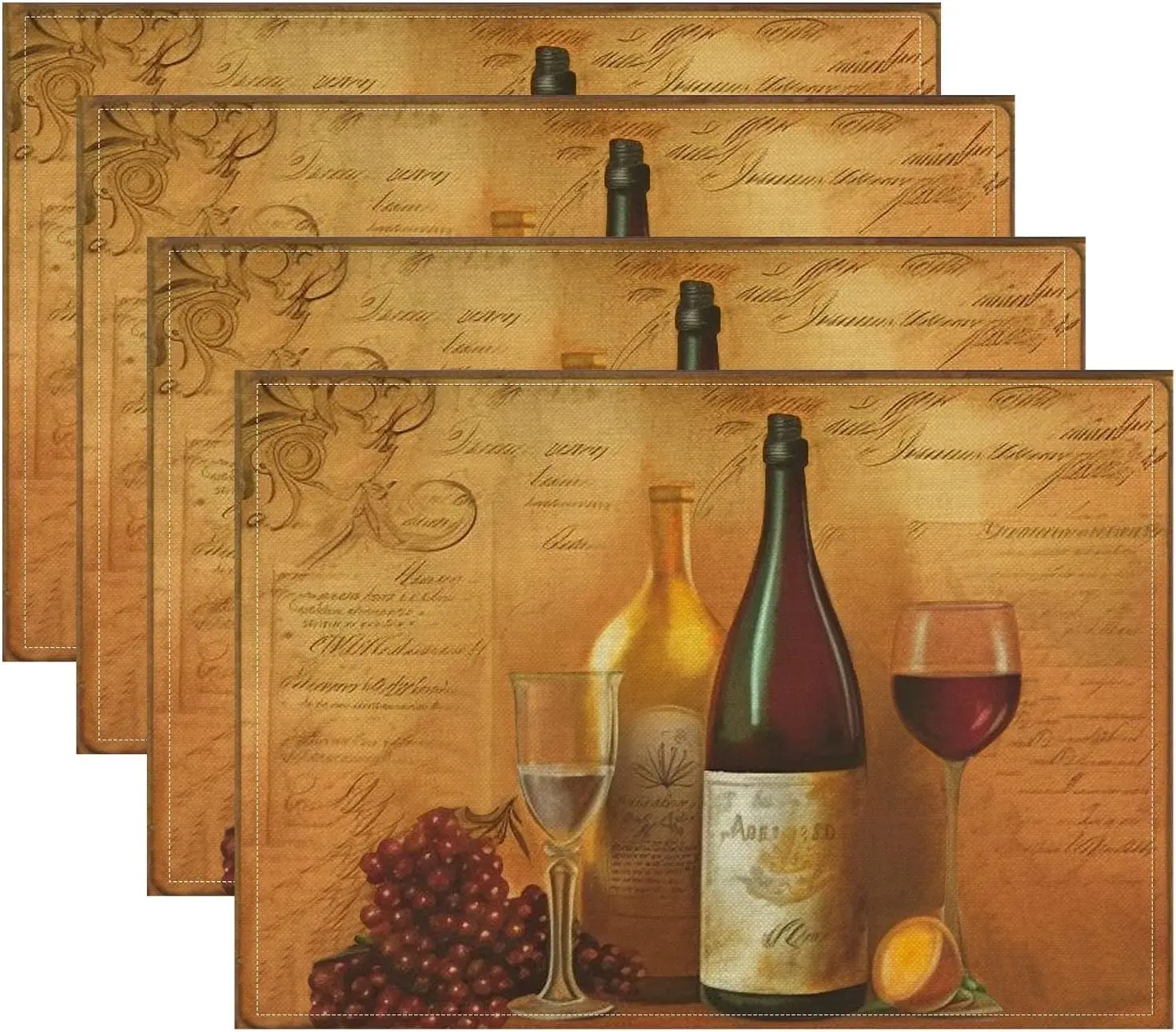 4 Pcs Vintage Wine Glass Placemats Table Mats Washable Heat for Kitchen and Dining Tables Decoration for Indoor Outdoor Dinner
4 Pcs Vintage Wine Glass Placemats Table Mats Washable Heat for Kitchen and Dining Tables Decoration for Indoor Outdoor Dinner