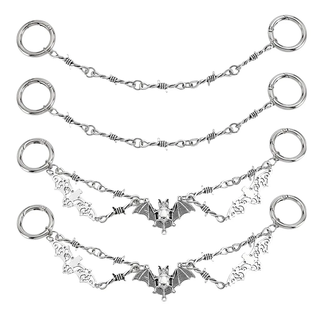 4Pcs 2 Styles Alloy Shoes Charms with Alloy Spring Gate Rings Bat Platinum 240~247mm 2pcs/style
4Pcs 2 Styles Alloy Shoes Charms with Alloy Spring Gate Rings Bat Platinum 240~247mm 2pcs/style