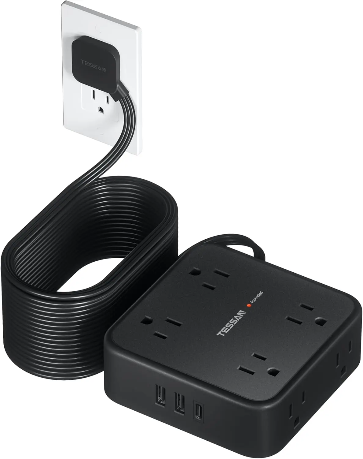 Удлинитель-разветвитель на 25 футов с 8 розетками, 3 USB-портами и защитой от перенапряжения для дома и офиса
Удлинитель-разветвитель на 25 футов с 8 розетками, 3 USB-портами и защитой от перенапряжения для дома и офиса