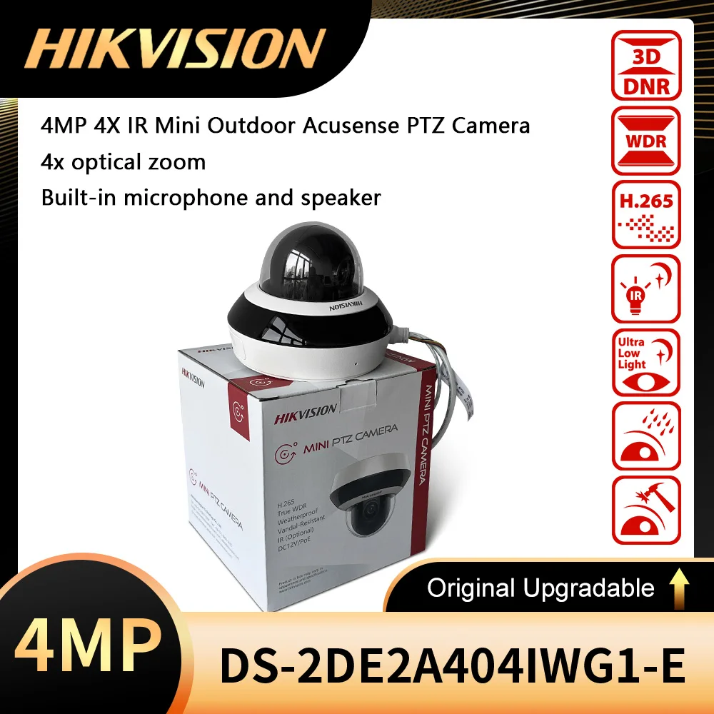 Original Hikvision DS-2DE2A404IWG1-E Replace DS-2DE2A404IW-DE3 4MP 4X IR Outdoor Acusense PTZ Camera Built-in mic and speaker
Original Hikvision DS-2DE2A404IWG1-E Replace DS-2DE2A404IW-DE3 4MP 4X IR Outdoor Acusense PTZ Camera Built-in mic and speaker