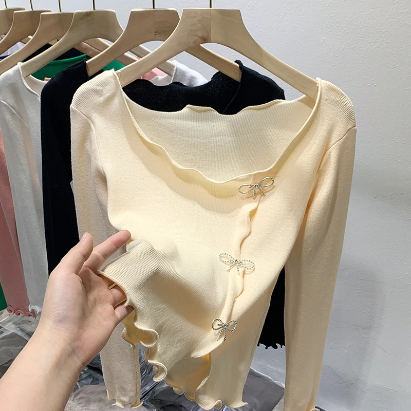 2025 Y2K Casual Long Sleeve Sweater Solid Lettuce Trim Bowknot Pullover Women's Sweater Spring & Fall Women's Clothing
2025 Y2K Casual Long Sleeve Sweater Solid Lettuce Trim Bowknot Pullover Women's Sweater Spring & Fall Women's Clothing