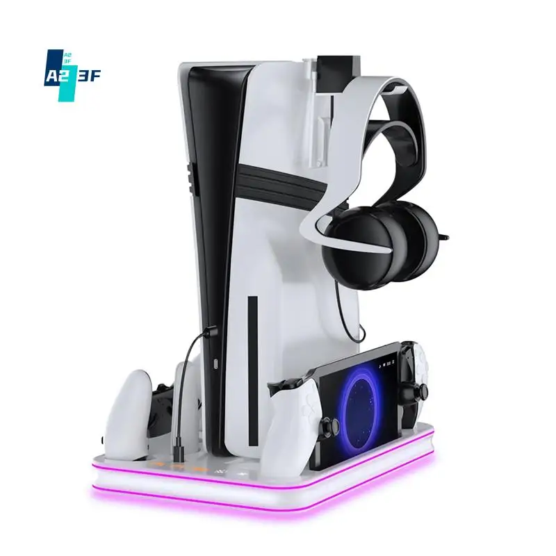 A23F-Controller Charging Dock With RGB Light Fan Cooling Base Charging Stand For PS5 Pro/Slim/For PS5 Full Series Console
A23F-Controller Charging Dock With RGB Light Fan Cooling Base Charging Stand For PS5 Pro/Slim/For PS5 Full Series Console