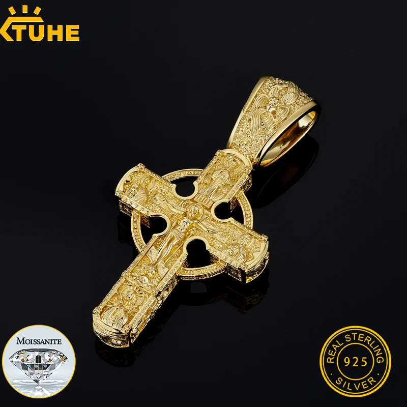TUHE Vintage Celtic Cross Pendant S925 Sterling Silver Jesus Crucifix Necklace for Men Hip Hop Iced Out Religious Jewelry Gift
TUHE Vintage Celtic Cross Pendant S925 Sterling Silver Jesus Crucifix Necklace for Men Hip Hop Iced Out Religious Jewelry Gift