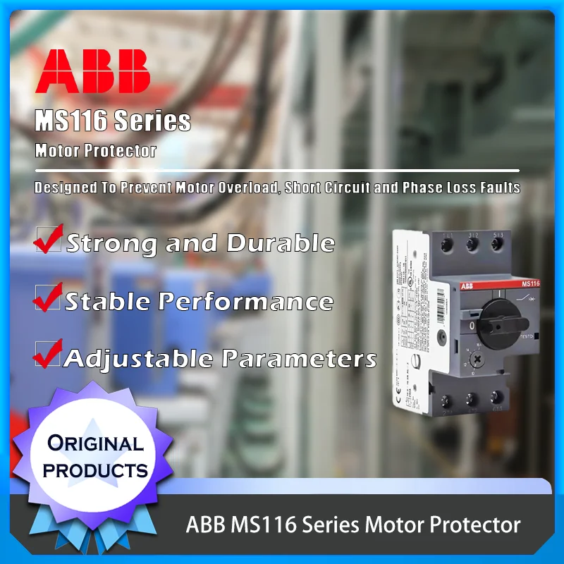 Защита двигателя серии ABB MS116 обеспечивает надежность от перегрузки, защита от короткого замыкания и сбоя фазы. Оригинальный продукт. 
Защита двигателя серии ABB MS116 обеспечивает надежность от перегрузки, защита от короткого замыкания и сбоя фазы. Оригинальный продукт.