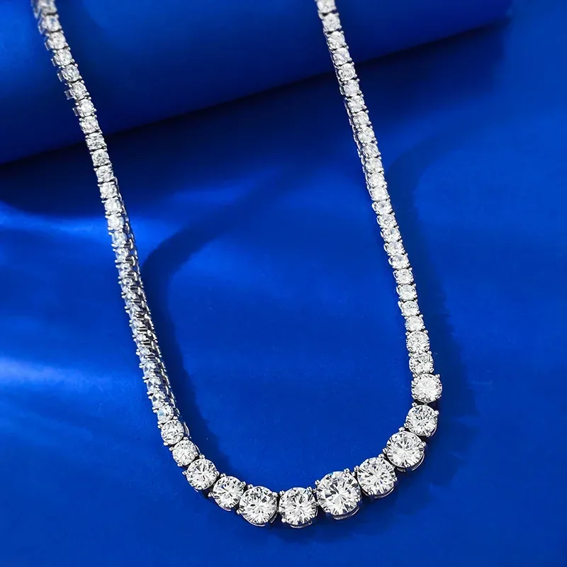 Tennis Moissanite Diamond Necklace 100% Real 925 Sterling Silver Party Wedding Chocker Necklace for Women Pendant Jewelry Gift
Tennis Moissanite Diamond Necklace 100% Real 925 Sterling Silver Party Wedding Chocker Necklace for Women Pendant Jewelry Gift