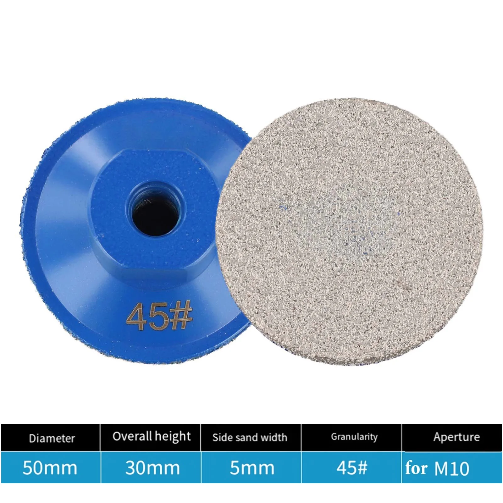 Паяный плоский шлифовальный диск 50 мм, предназначенный для полировки камня, 45/65/100 # для повышенной эффективности и долговечности
Паяный плоский шлифовальный диск 50 мм, предназначенный для полировки камня, 45/65/100 # для повышенной эффективности и долговечности