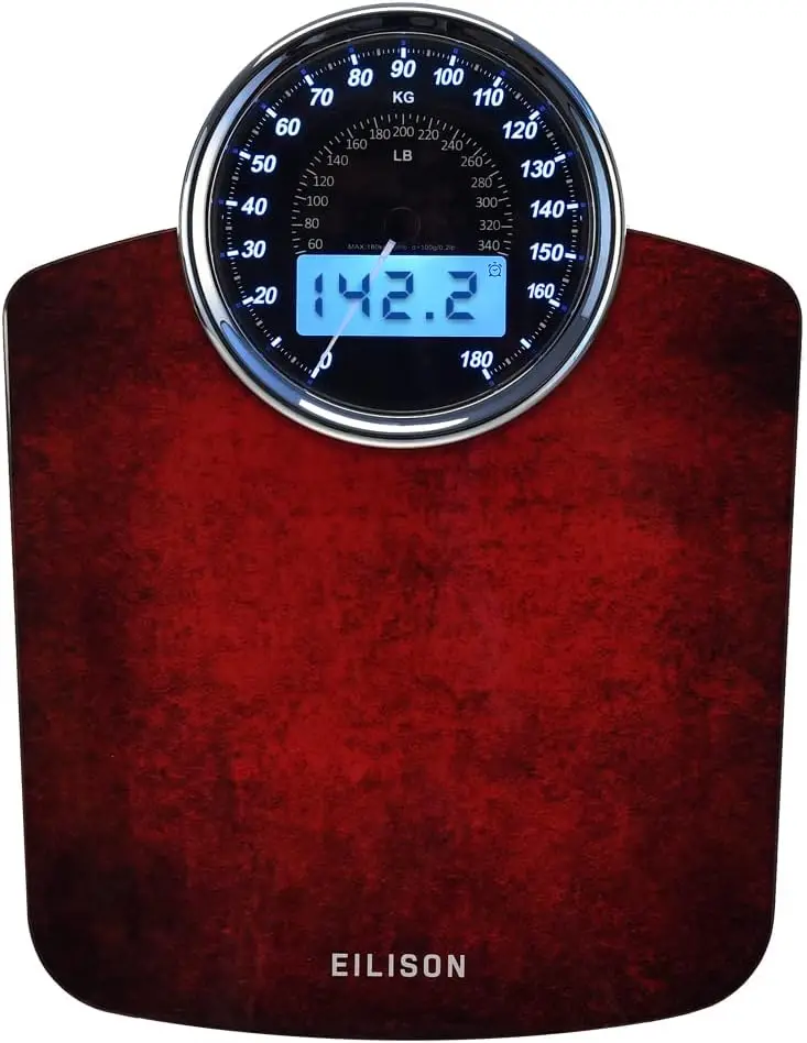 Advanced 2-in-1 Digital & Analog Body Weight Scale, 400lbs Capacity, High Precision Sensors, Tempered Glass, Large Display (Red)
Advanced 2-in-1 Digital & Analog Body Weight Scale, 400lbs Capacity, High Precision Sensors, Tempered Glass, Large Display (Red)