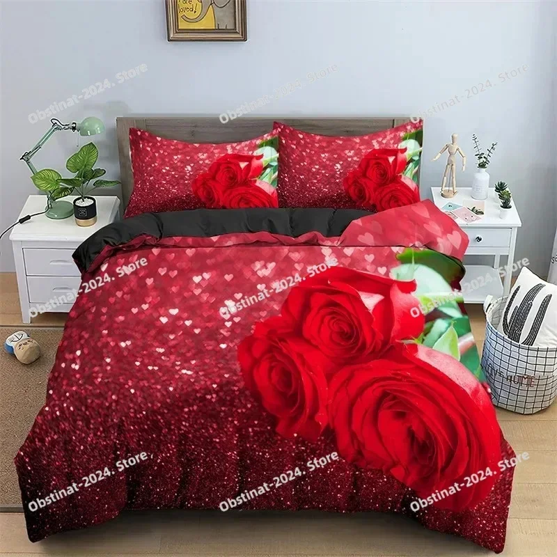 Floral Red Rose Romantic Flowers Valentine's Day Bedding Set Printed single Duvet Cover Pillow Case 3 Pieces Set Kids Adult Size
Floral Red Rose Romantic Flowers Valentine's Day Bedding Set Printed single Duvet Cover Pillow Case 3 Pieces Set Kids Adult Size